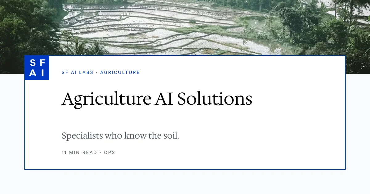 Agriculture AI Solutions: Industry Specialists