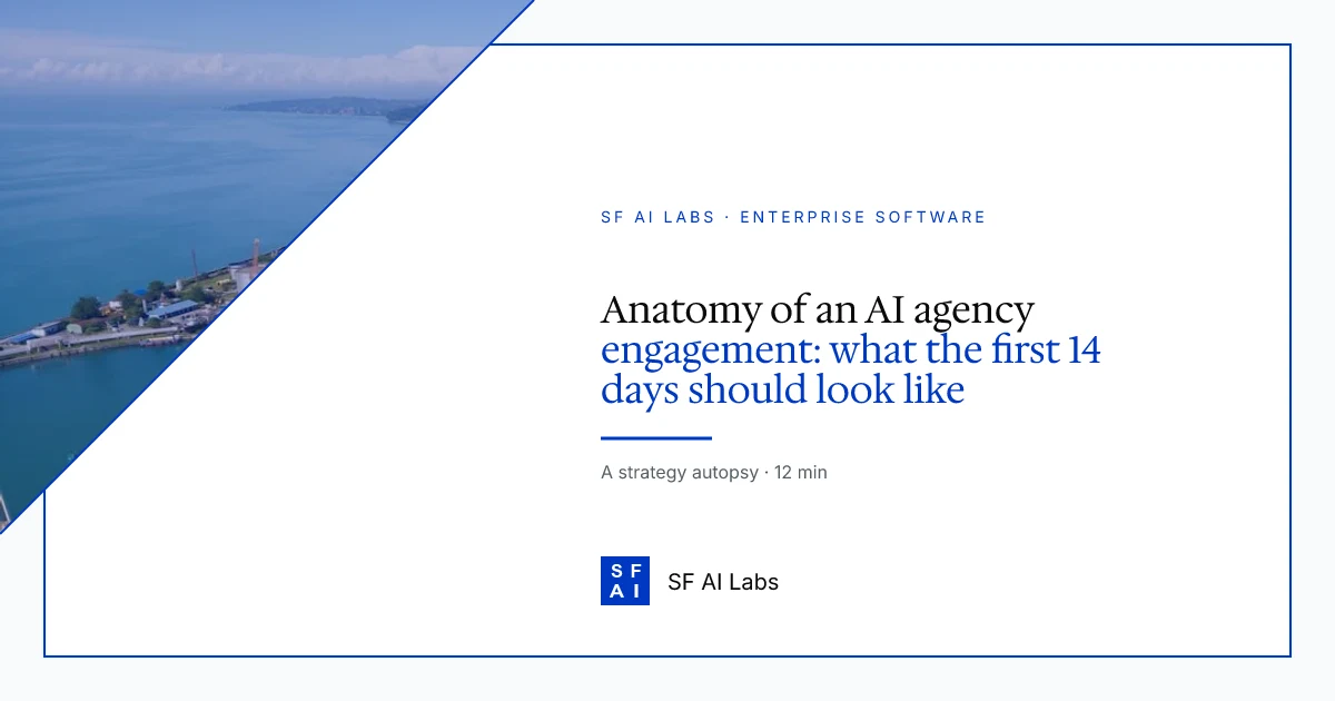 Anatomy of an AI agency engagement: what the first 14 days should look like