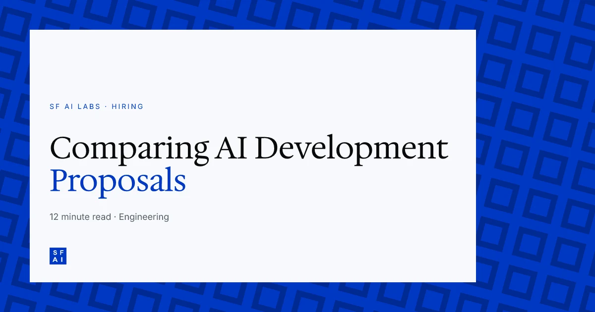 Comparing AI Development Proposals: Evaluation Matrix