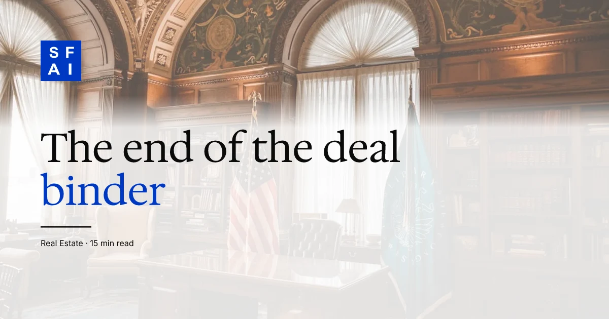 The end of the deal binder