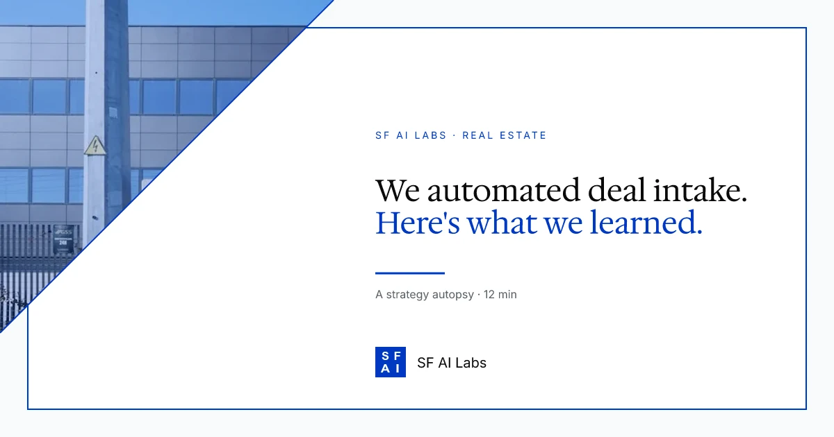 Lessons from Automating Deal Intake for an Acquisitions Team
