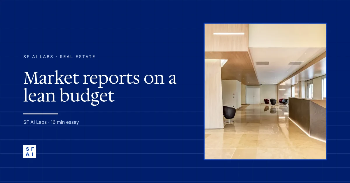 The Market Report Framework: publishable research on a small-firm budget