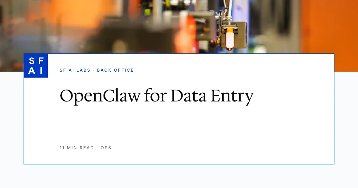 How to Use Openclaw for Data Entry Automation: Spreadsheet Agent