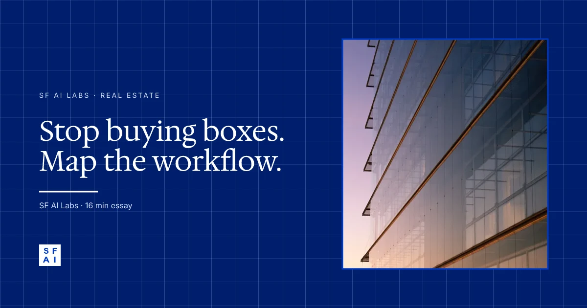 Stop buying point solutions. Map the workflow first.