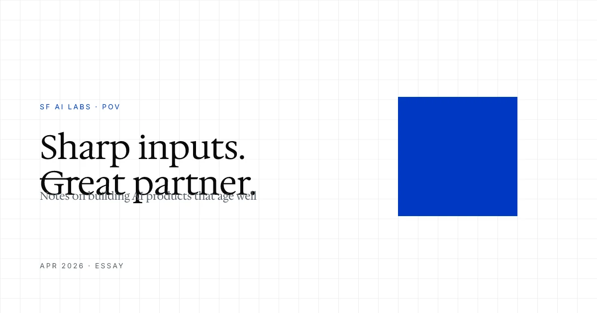 Stop expecting your AI partner to fix your idea. Bring a sharper one.