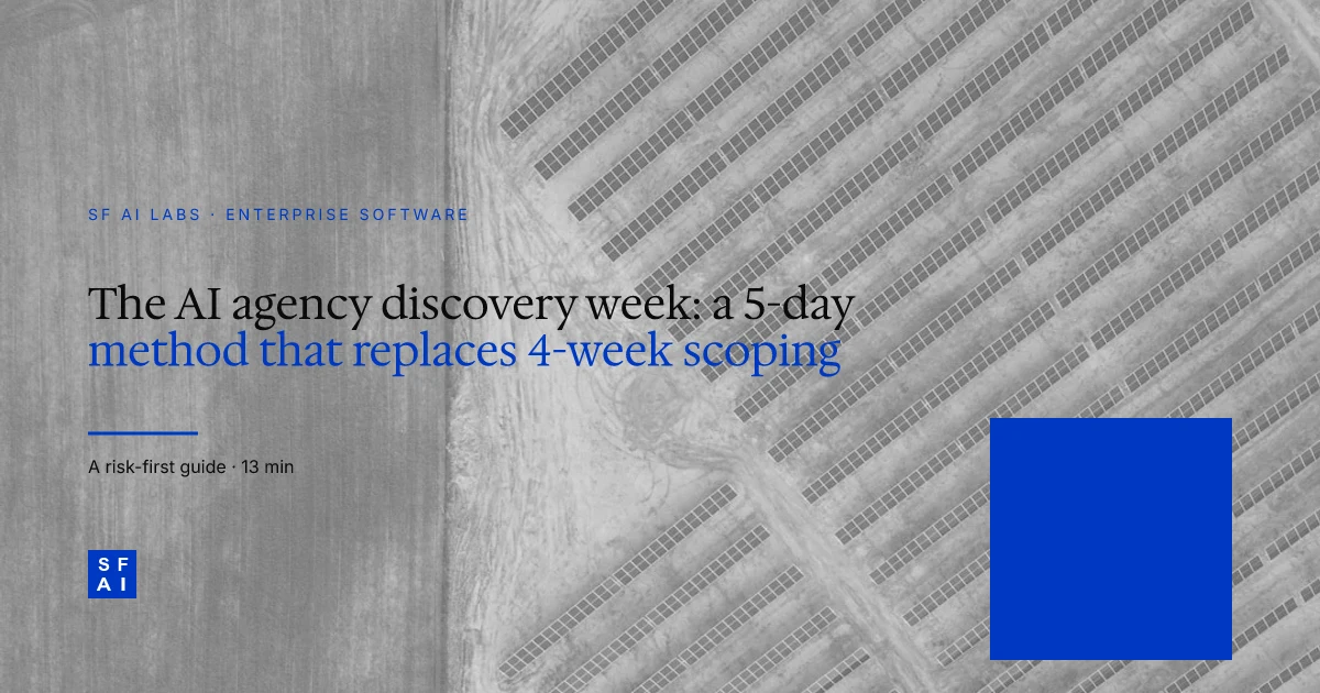 The AI agency discovery week: a 5-day method that replaces 4-week scoping