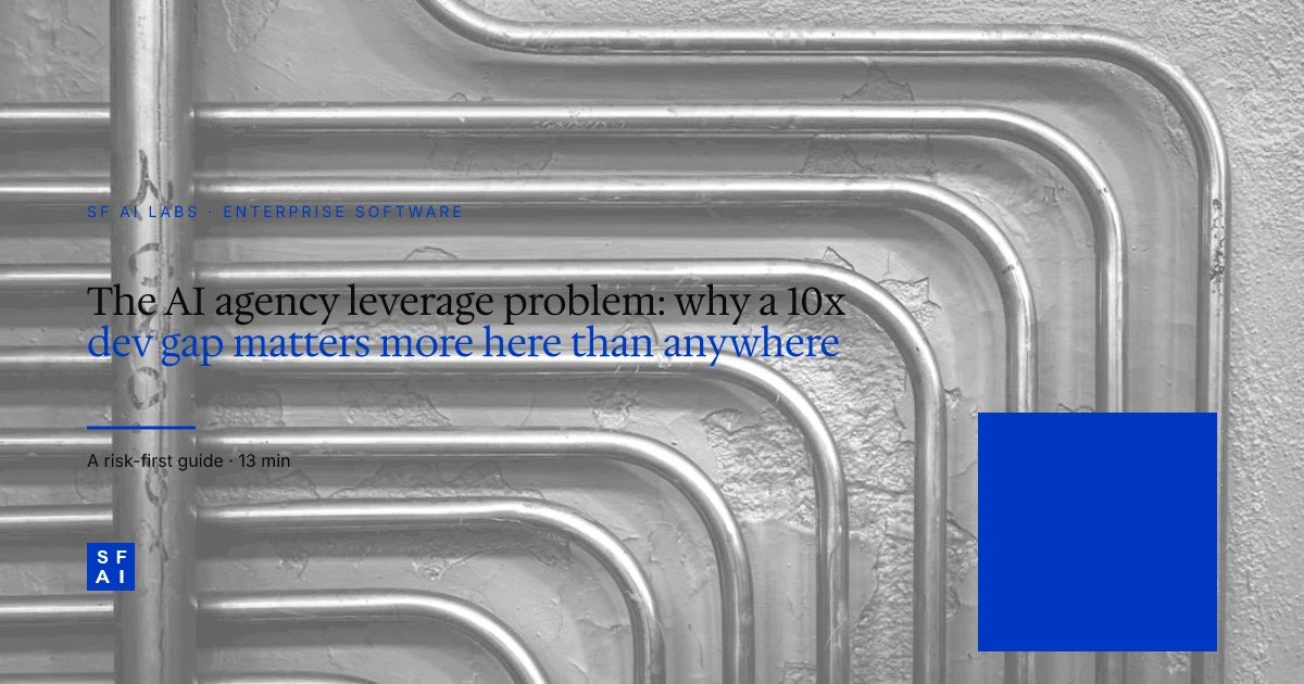 The AI agency leverage problem: why a 10x dev gap matters more here than anywhere