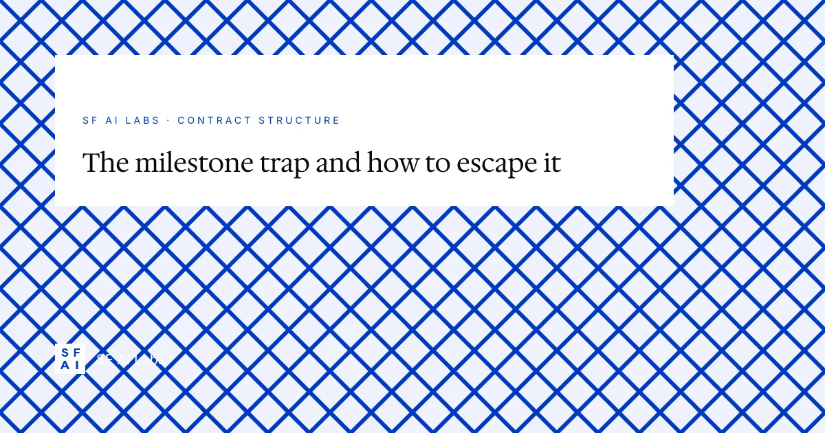 The AI agency milestone trap and how to escape it
