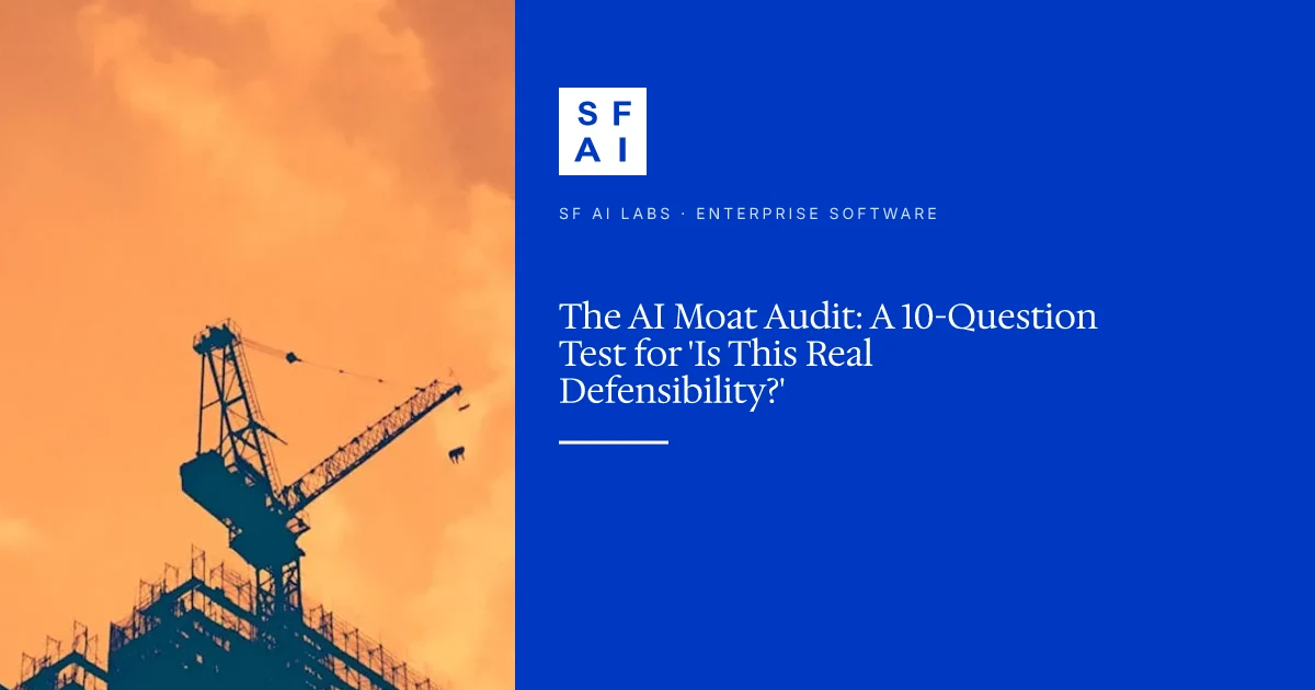 The AI Moat Audit: A 10-Question Test for 'Is This Real Defensibility?'