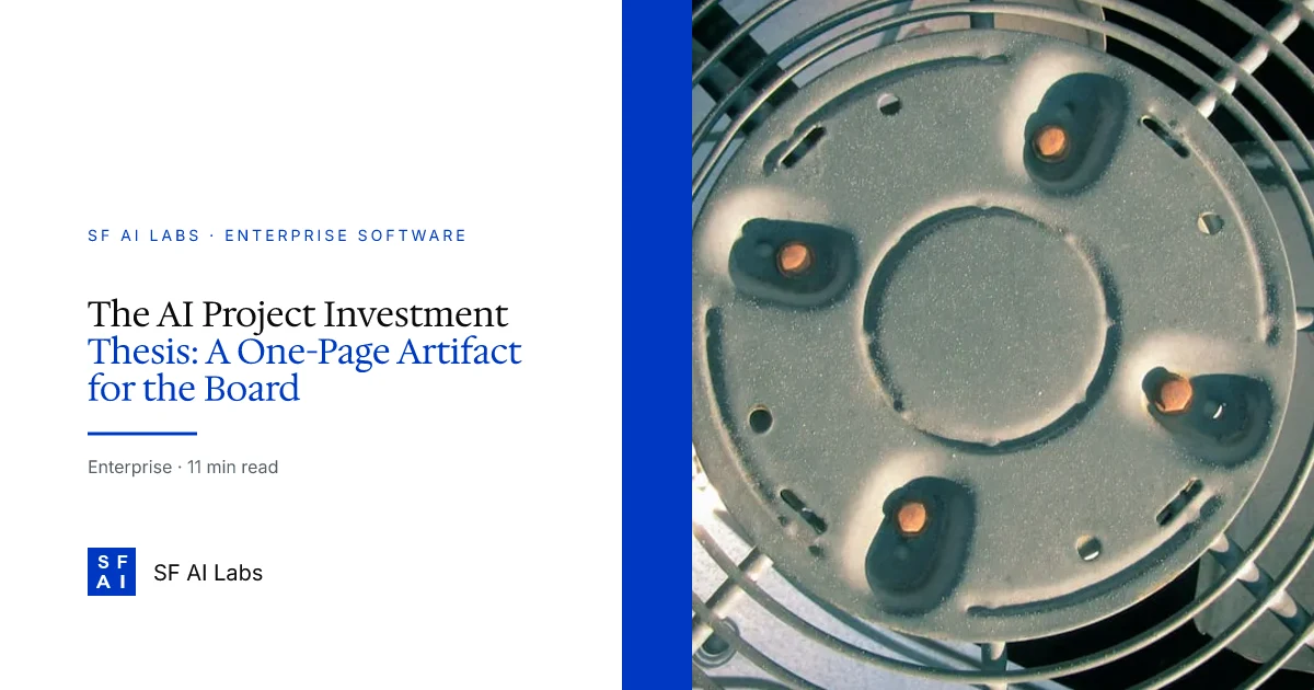 The AI Project Investment Thesis: A One-Page Artifact for the Board