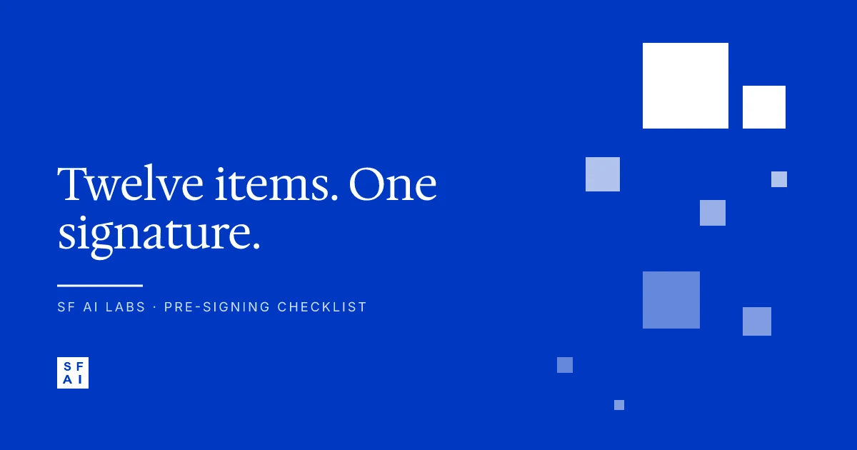 The idea-to-product engagement checklist before you sign