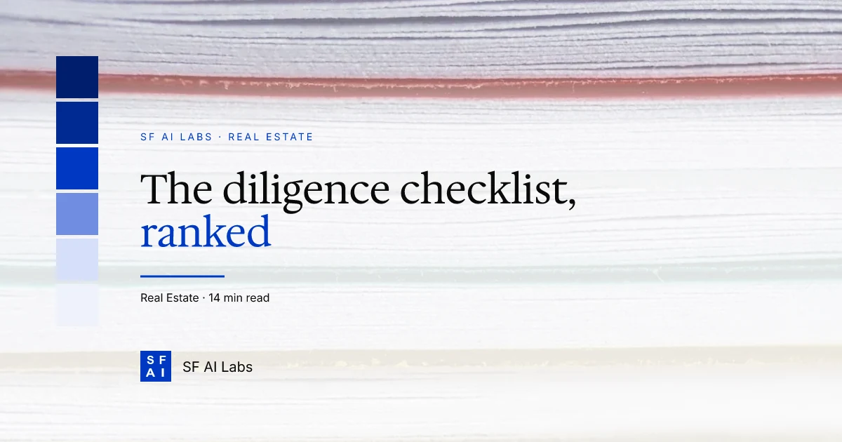What is due diligence in CRE? The document checklist, explained